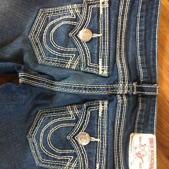 True Religion RN#112790 Low Rise straight Leg Jeans  size 26"waist 31 inseam - Picture 6 of 9